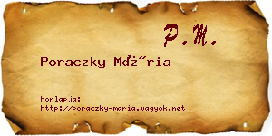 Poraczky Mária névjegykártya